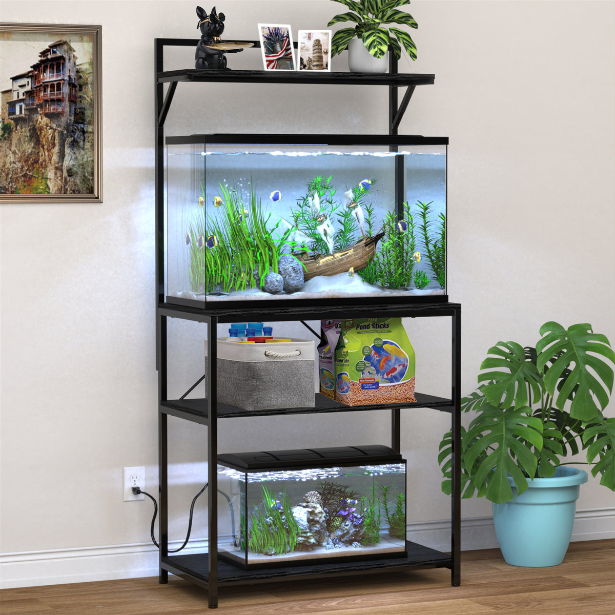 20 29 Gallon Fish Tank Stand with Plant Shelf Aquarium Stand with Sto shopGDLF