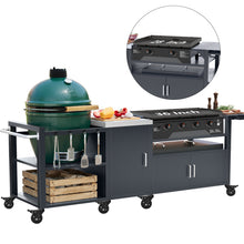 Load image into Gallery viewer, Outdoor Grill Cart for Large Big Green Egg and 28"/36" Blackstone Griddle