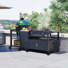 Load image into Gallery viewer, Outdoor Grill Cart for Large Big Green Egg and 28"/36" Blackstone Griddle