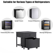 Load image into Gallery viewer, Mini Fridge Stand with Storage,18.1"Mini Fridge Cabinet,Heavy Duty Mini Fridge Table