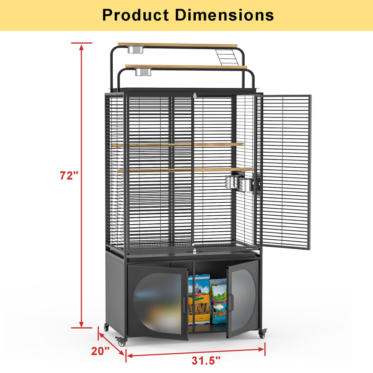 Photo inspiration: Parrot Enclosure Design With Storage And Cabinets And Shelves Reference: Gdlf 72 Inch Bird Cage With Play Top And Rolling