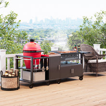 Load image into Gallery viewer, Outdoor Grill Cart for Large Big Green Egg and 28"/36" Blackstone Griddle