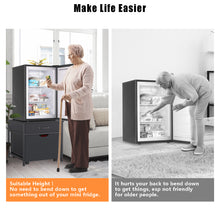 Load image into Gallery viewer, Mini Fridge Stand with Storage, Heavy Duty Mini Fridge Table with Rolling Cabinet