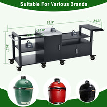Load image into Gallery viewer, Outdoor Grill Cart for Large Big Green Egg and 28"/36" Blackstone Griddle