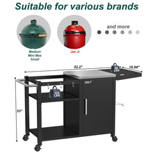 Load image into Gallery viewer, Grill Table for Big Green Egg Compatible with up to Medium Green Egg,Kamado Joe Jr