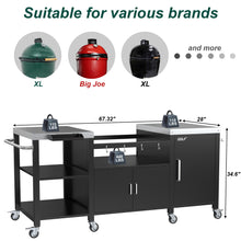 Load image into Gallery viewer, Grill Table, Metal Grill Cart Compatible with XL Big Green Egg,Big Joe,Primo XL