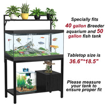 Load image into Gallery viewer, 40-50 Gallon Fish Tank Stand with Plant Shelf Metal Aquarium Stand with Cubby Storage