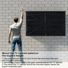 Load image into Gallery viewer, GDLF Outdoor TV Enclosure Solid Wood TV Cover 55 Inch Weatherproof with Premium Dual-Arm TV Mount