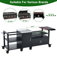 Load image into Gallery viewer, Outdoor Grill Cart for Large Big Green Egg and 28"/36" Blackstone Griddle