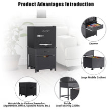 Load image into Gallery viewer, Mini Fridge Stand with Storage,18.1"Mini Fridge Cabinet,Heavy Duty Mini Fridge Table