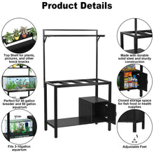 Load image into Gallery viewer, 40-50 Gallon Fish Tank Stand with Plant Shelf Metal Aquarium Stand with Cubby Storage
