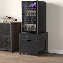 Load image into Gallery viewer, Mini Fridge Stand with Storage, Heavy Duty Mini Fridge Table with Rolling Cabinet