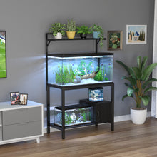Load image into Gallery viewer, 40-50 Gallon Fish Tank Stand with Plant Shelf Metal Aquarium Stand with Cubby Storage
