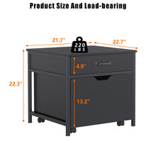 Load image into Gallery viewer, Mini Fridge Stand with Storage, Heavy Duty Mini Fridge Table with Rolling Cabinet