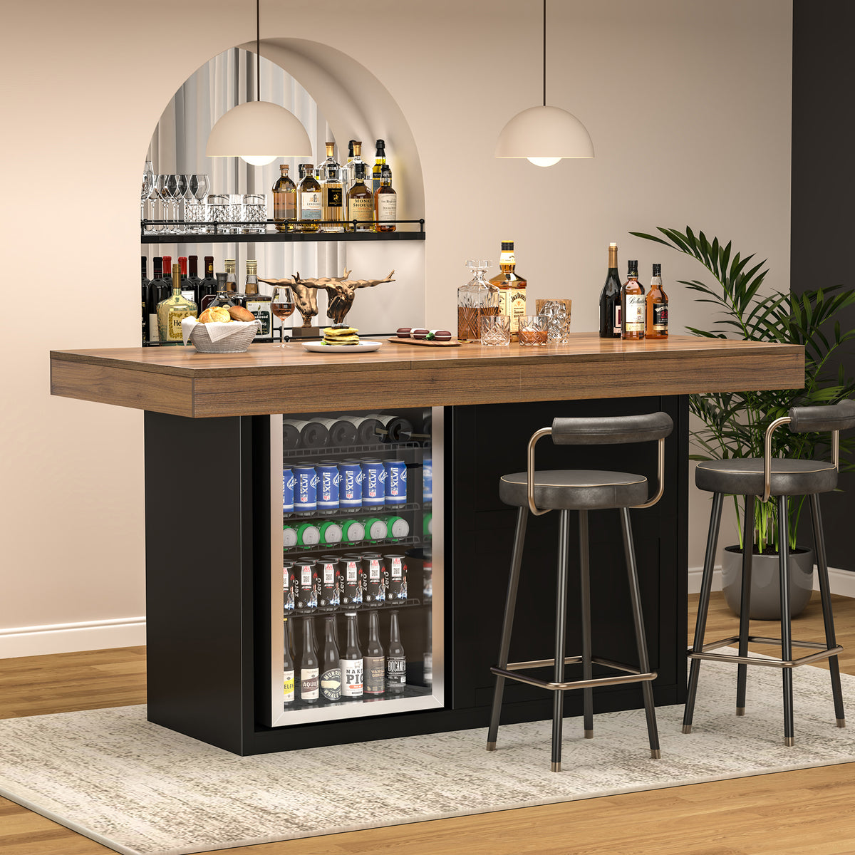 GDLF Bar Height Table with Fridge Space, 41.1