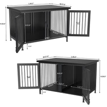 Load image into Gallery viewer, GDLF Double Dog Crate with Divider for 1 or 2 dogs, Indoor Kennel Cage (Int.dims:36.2”Wx24.5”Dx21”H)