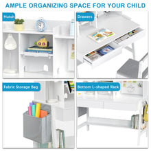 Load image into Gallery viewer, GDLF Kids Desk and Chair Set Adjustable Study Computer Desk Grow with Your Children Media Desk with Whiteboard for 5-12 Years Old