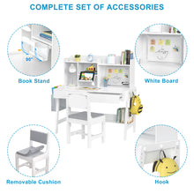 Load image into Gallery viewer, GDLF Kids Desk and Chair Set Adjustable Study Computer Desk Grow with Your Children Media Desk with Whiteboard for 5-12 Years Old