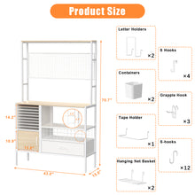 Load image into Gallery viewer, GDLF Craft Storage Cabinet Compatible with Cricut Machines, Supports Simultaneous Use of 2 Cutting Machines & Printer, Large Craft Organizer with Drawer, Vinyl Roll Holder, Tool & Accessory Workspace