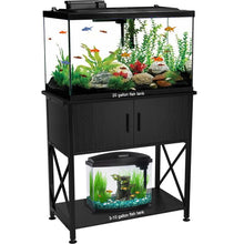 Load image into Gallery viewer, Fish Tank Stand Metal Aquarium Stand for 20 Gallon Long with Accessories Storage