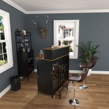 Load image into Gallery viewer, GDLF Home Bar Unit Mini Bar Liquor Bar Table with Storage and Footrest