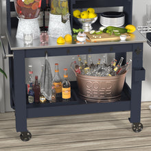 Load image into Gallery viewer, Jumbo Outdoor Solid Wood Patio Furniture Kitchen Island or Bar Cart, Dark Gray, 66.53&quot;H