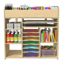 Load image into Gallery viewer, Kids Art Table and Chairs Set Craft Table with Large Storage Desk and Portable Art Supply Organizer for children ages 8-12, 47"L x 30"W