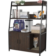 Load image into Gallery viewer, GDLF Large Hidden Cat Litter Box Enclosure Furniture with Shelf  Cat Washroom Storage with Scratch