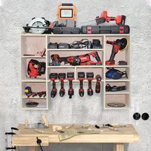 Load image into Gallery viewer, Power Tool Organizer Storage Rack, Drill holder Wall Mount, Cordless Drill Charging Station, Garage Organization, large 44.5”x32”