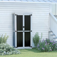 Load image into Gallery viewer, Outdoor Storage Cabinet Wood & Metal Garden Tool Shed Waterproof Sturdy 66" H