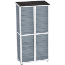 Load image into Gallery viewer, Outdoor Storage Cabinet Wood & Metal Garden Tool Shed Waterproof Sturdy 66" H
