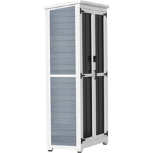 Load image into Gallery viewer, Outdoor Storage Cabinet Wood & Metal Garden Tool Shed Waterproof Sturdy 66" H