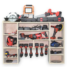 Load image into Gallery viewer, Power Tool Organizer Storage Rack, Drill holder Wall Mount, Cordless Drill Charging Station, Garage Organization, large 44.5”x32”