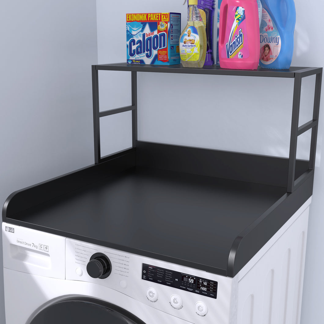 Washer Dryer Countertop Laundry Guard with Laundry Room Shelf for Single Washer/Dryer