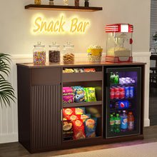 Load image into Gallery viewer, Snack Bar Cabinet with Fridge Space, Snack Organizer with Storage for Home Theater