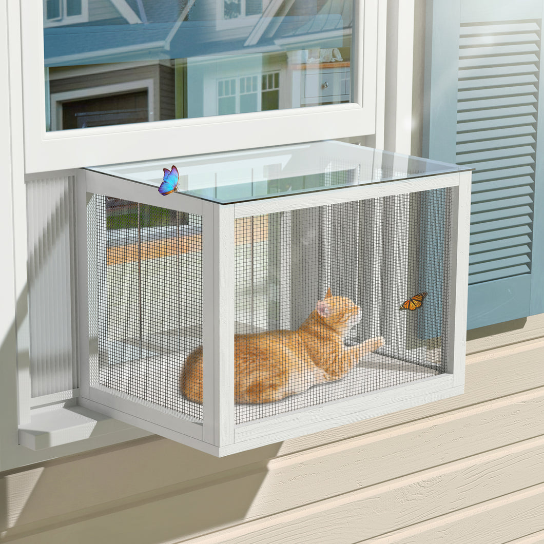 Outdoor cat window cage hotsell