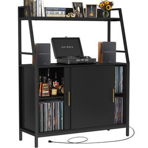 X-Large Record Player Stand, Vinyl Record Storage Cabinet Holds up to 550 Albums