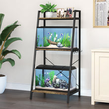 Load image into Gallery viewer, 5-10 Gallon Fish Tank Stand with Plant Shelf Metal Aquarium Stand with Storage Shelf