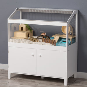 GDLF Hamster Cage with Storage Cabinet Small Animal, Large Habitat for Hedgehog Gerbil & Rat 39.5"x19.7"x43.7"
