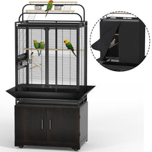 Load image into Gallery viewer, GDLF 71-Inch Bird Cage With Play Top and Rolling Storage Cabinet Extra Large With Cover
