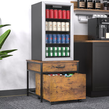 Load image into Gallery viewer, Mini Fridge Stand with Storage, Mini Fridge Cabinet, Dorm Fridge Stand,White