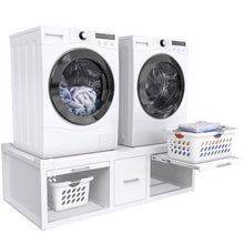 Load image into Gallery viewer, GDLF Washer and Dryer Pedestals, Universal Washer and Dryer Stand with Pull-Out Shelf,White
