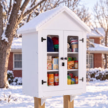 Load image into Gallery viewer, GDLF PVC Blessing Box &amp; Outdoor Library, 3-Tier Cabinet for Food Donations, Book Exchanges and Community Sharing, White