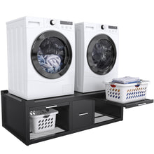 Load image into Gallery viewer, GDLF Washer and Dryer Pedestals, Universal Washer and Dryer Stand with Pull-Out Shelf, Black