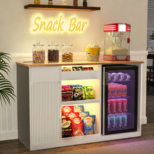 Load image into Gallery viewer, Snack Bar Cabinet with Fridge Space, Snack Organizer with Storage for Home Theater