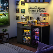 Load image into Gallery viewer, Snack Bar Cabinet with Fridge Space, Snack Organizer with Storage for Home Theater