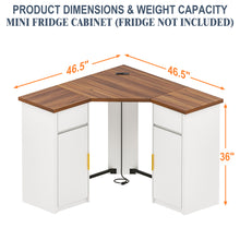 Load image into Gallery viewer, Corner Bar Cabinet with Fridge Space, Corner Coffee Bar Station for Home