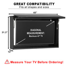 Load image into Gallery viewer, GDLF Outdoor TV Enclosure, 43-Inch Solid Wood Weatherproof TV Cover with Heavy-Duty Single-Arm Mount (Fits 32-43 inch), Black