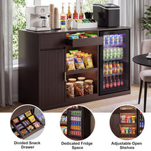 Load image into Gallery viewer, Snack Bar Cabinet with Fridge Space, Snack Organizer with Storage for Home Theater