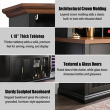 Load image into Gallery viewer, 84-Inch Home Bar Cabinet, Back Bar Hutch with Fridge Space, TV Opening